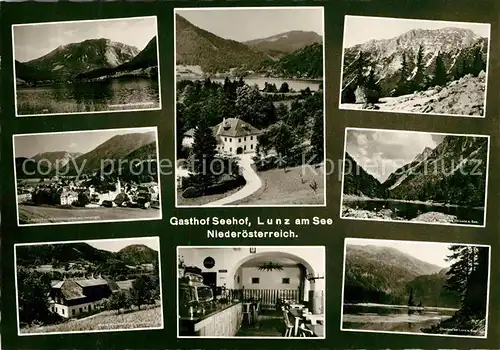 AK / Ansichtskarte Lunz_See_Niederoesterreich Gasthof Seehof Lunzersee Scheiblingstein Hetzkogel Biol Station Obersee Mittersee Lunz_See_Niederoesterreich