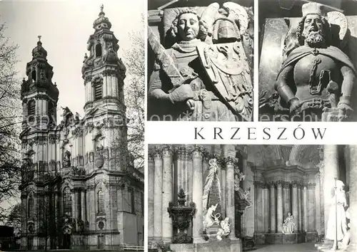 AK / Ansichtskarte Krzeszow Kosciol pocyserski z XVIII wieku Mauzoleum Piastow swidnickich rzezby nagrobne Bolka fragment wnetrza Krzeszow