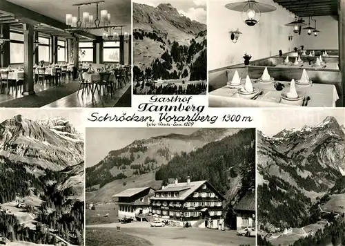 AK / Ansichtskarte Schroecken_Vorarlberg Gasthof Tannberg Speisesaal Panorama Schroecken Vorarlberg