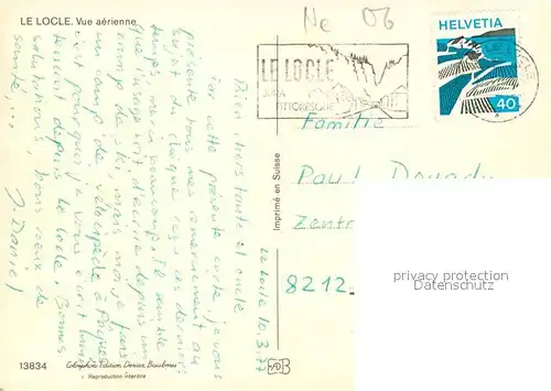 AK / Ansichtskarte Le_Locle Vue aerienne Le_Locle