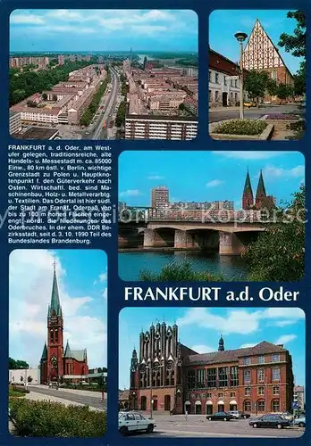 AK / Ansichtskarte Frankfurt_Oder Fliegeraufnahme Bruecke Kirche Rathaus Frankfurt Oder