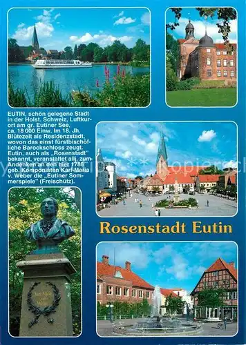 AK / Ansichtskarte Eutin Denkmal Marktplatz Rathaus Schloss Brunnen Chronik Eutin