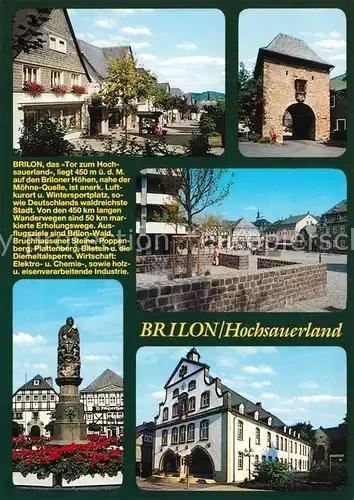 AK / Ansichtskarte Brilon Denkmal Stadttor Rathaus Chronik Brilon