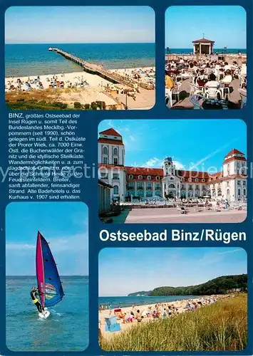 AK / Ansichtskarte Binz_Ruegen_Ostseebad Strand Kurpark Schloss Chronik 