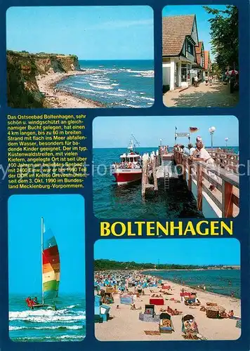 AK / Ansichtskarte Boltenhagen_Ostseebad Strand Steilkueste Seebruecke Stadtansicht Chronik Boltenhagen_Ostseebad