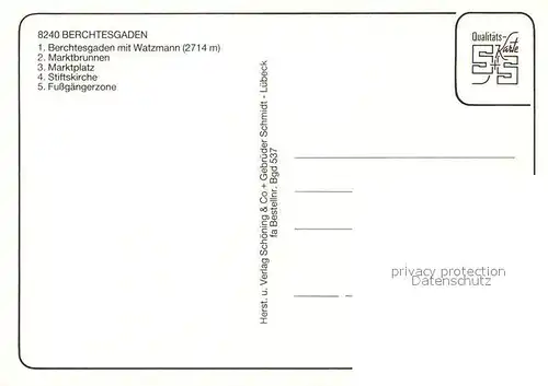 AK / Ansichtskarte Berchtesgaden Watzmann Marktbrunnen Marktplatz Stiftskirche Chronik Berchtesgaden