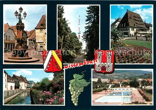 AK / Ansichtskarte Wissembourg Brunnen Fernsehsender Quai Anselmann Faubourg de Bitche  Wissembourg