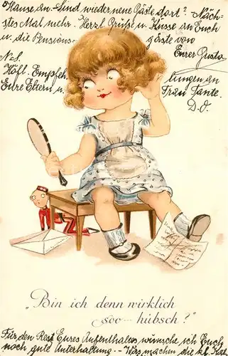 AK / Ansichtskarte Kinder_Child_Enfants Handspiegel Brief Litho Kinder_Child_Enfants