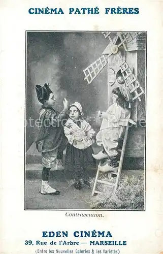 AK / Ansichtskarte Kinder_Child_Enfants Cinema Pathe Freres Contravention Eden Cinema Marseille  Kinder_Child_Enfants