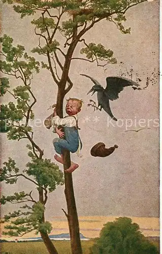 AK / Ansichtskarte Kuenstlerkarte N. Wiwel Eine Rabenmutter  Kuenstlerkarte