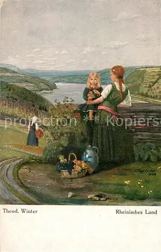 AK / Ansichtskarte Kuenstlerkarte Theodor Winter Rheinisches Land  Kuenstlerkarte