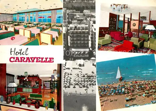 AK / Ansichtskarte Cattolica Hotel Caravelle Restaurant Bar Strand Fliegeraufnahme Cattolica
