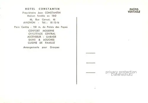 AK / Ansichtskarte Avignon_Vaucluse Hotel Constantin interieur Avignon Vaucluse