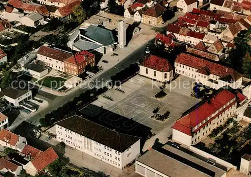 AK / Ansichtskarte Hassloch_Pfalz Schillerschule Lutherkirche St Gallus Kirche Schwesternhaus Rathaus Fliegeraufnahme Hassloch Pfalz