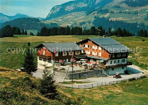 AK / Ansichtskarte Engelberg_OW Cafe Ritz Restaurant Pension Gerschnialp Landschaftspanorama Alpen Engelberg OW
