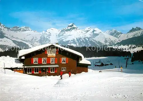 AK / Ansichtskarte Engelberg_OW Untertruebsee Restaurant Luftseilbahn Skilift Wintersportplatz Alpen Engelberg OW