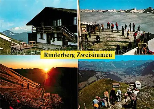 AK / Ansichtskarte Zweisimmen Rinderberg Bergrestaurant  SCA Clubhaus Zweisimmen