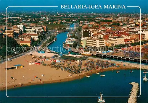 AK / Ansichtskarte Bellaria_Igea_Marina Fliegeraufnahme Strand Hafen Bellaria_Igea_Marina
