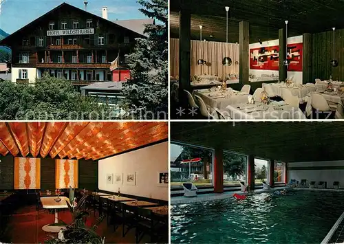 AK / Ansichtskarte Lenk_Simmental Hotel Wildstrubel Gastraum Hallenbad Lenk Simmental