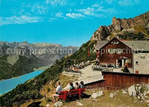 AK / Ansichtskarte Erfurterhuette mit Rotspitze Dalfazerkamm Achensee und Karwendel Erfurterhuette