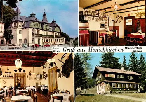 AK / Ansichtskarte Moenichkirchen Hotel Binder Moenichkirchner Schwaig Gastraeume Moenichkirchen