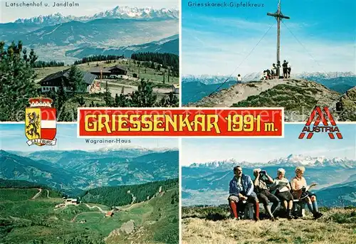 AK / Ansichtskarte Flachau Griessenkar Latschenhof Jandlalm Gipfelkruz Wagrainer Haus  Flachau