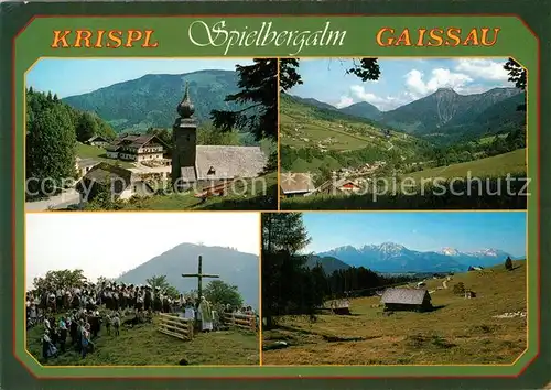 AK / Ansichtskarte Krispl mit Gaissau Spielbergalm Kirche Prozession Panorama Krispl