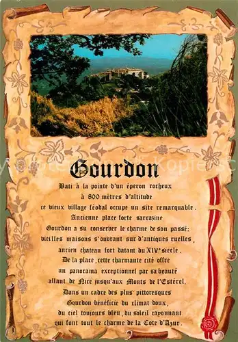 AK / Ansichtskarte Gourdon_Alpes Maritimes Panorama Chateau Gourdon Alpes Maritimes
