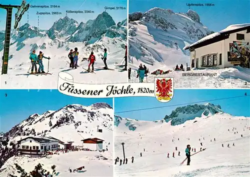 AK / Ansichtskarte Graen_Tirol Fuessener Joechle Skipiste Bergrestaurant Sebenspitze Jochalplift mit Laeuferspitze Graen_Tirol