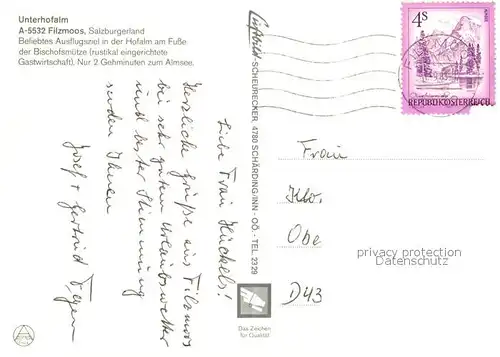 AK / Ansichtskarte Filzmoos Unterhofalm Hochkesselkopf Torstein Gaststube Filzmoos