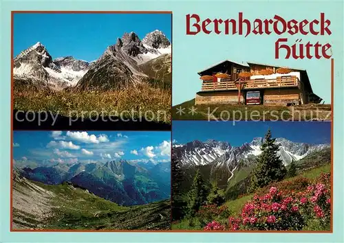 AK / Ansichtskarte Elbigenalp Berhardseck Huette mit Allgaeuer und Lechtaler Alpen Elbigenalp