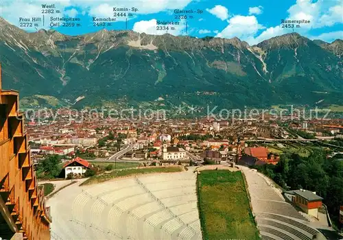 AK / Ansichtskarte Innsbruck Blick von der Olympia Sprungschanze auf Stadt und Nordkette Innsbruck