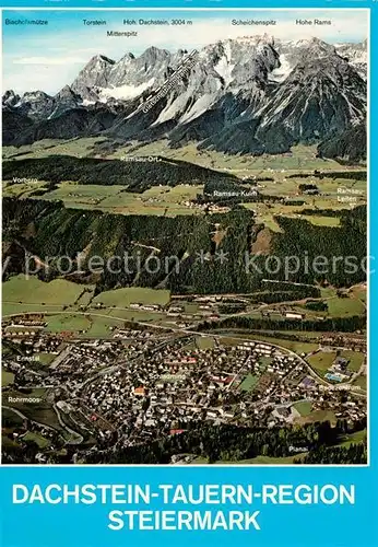 AK / Ansichtskarte Schladming_Obersteiermark Fliegeraufnahme mit Dachstein Tauern Region Schladming_Obersteiermark