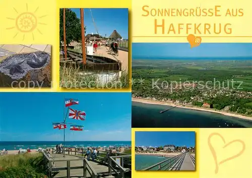 AK / Ansichtskarte Haffkrug_Ostseebad Fliegeraufnahme Panorama Strand Uferpromenade Haffkrug_Ostseebad