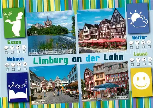 AK / Ansichtskarte Limburg_Lahn Burg Dom Bischofsplatz Kornmarkt Fischmarkt Limburg_Lahn