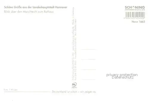 AK / Ansichtskarte Hannover Maschteich Rathaus Hannover
