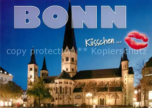 AK / Ansichtskarte Bonn_Rhein Muensterplatz Abendstimmung Kuesschen Bonn_Rhein