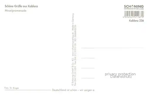 AK / Ansichtskarte Koblenz_Rhein Moselpromenade Kuesschen Koblenz_Rhein