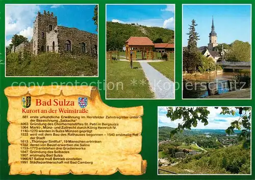 AK / Ansichtskarte Bad_Sulza Sonnenburg Thueringer Weintor Stadtkirche Bad_Sulza