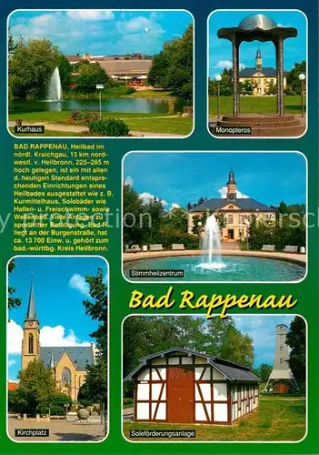 AK / Ansichtskarte Bad_Rappenau Kurhaus Monopteros Stimmheilzentrum Kirchplatz Soleanlage Chronik Bad_Rappenau