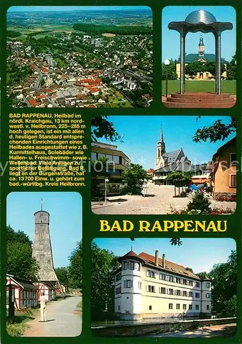 AK / Ansichtskarte Bad_Rappenau Fliegeraufnahme Monopteros Kurhaus Marktplatz Chronik Bad_Rappenau