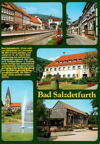 AK / Ansichtskarte Bad_Salzdetfurth Stadtansicht Kurhaus Salinen Kirche Park Chronik Bad_Salzdetfurth