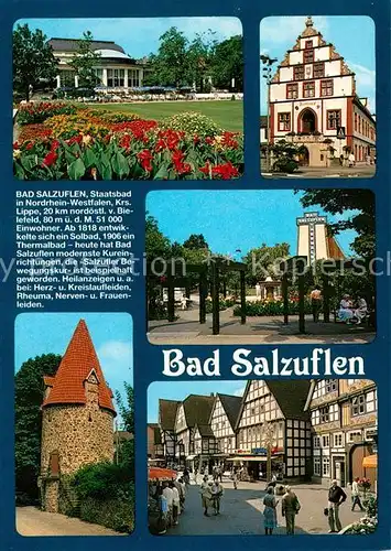 AK / Ansichtskarte Bad_Salzuflen Kurpark Kurhaus Rathaus Turm Kurpark Chronik Bad_Salzuflen