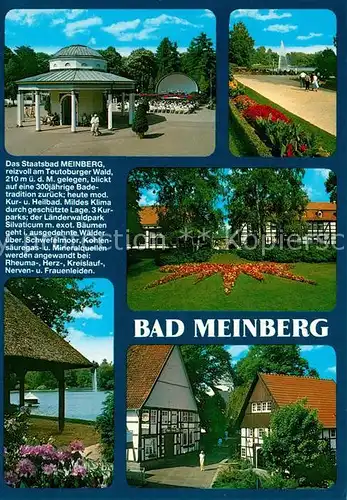 AK / Ansichtskarte Bad_Meinberg Kurpark Blumenuhr Wandelhalle Kurkonzert Chronik Bad_Meinberg