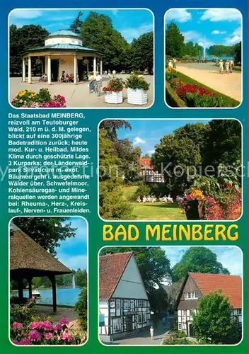 AK / Ansichtskarte Bad_Meinberg Wandelhalle Kurpromenade Kurpark Ortsansicht Chronik Bad_Meinberg