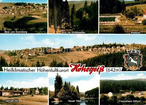 AK / Ansichtskarte Hohegeiss_Harz Ebersberg Wolfsbachtal Waldbad Heimathuette Freizeitheim Gifhorn Hohegeiss Harz