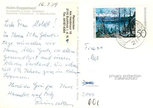 AK / Ansichtskarte Seppensen Gutskapelle Badeteich Muehlenteich  Seppensen