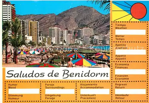 AK / Ansichtskarte Benidorm  Benidorm
