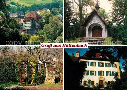 AK / Ansichtskarte Huettenbach Dorfbrunnen Hubertuskapelle Schloss Huettenbach