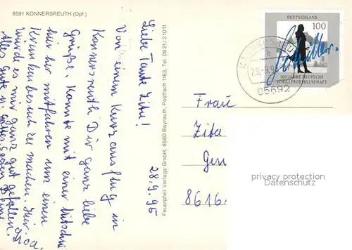 AK / Ansichtskarte Konnersreuth_Oberpfalz Grab Haus Therese Neumann Theresianum Konnersreuth Oberpfalz